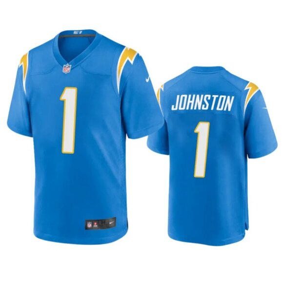 Mens Youths Kids Womens 1 Quentin Johnston Blue Stitched Jersey